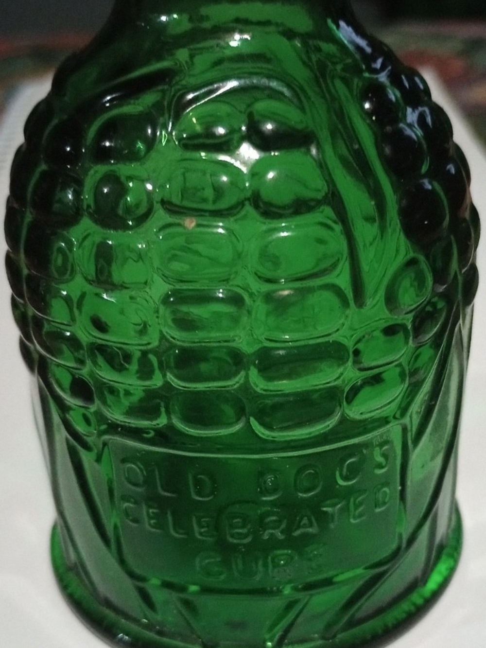 Celebrated Cure Green Decorative Glass Bottle